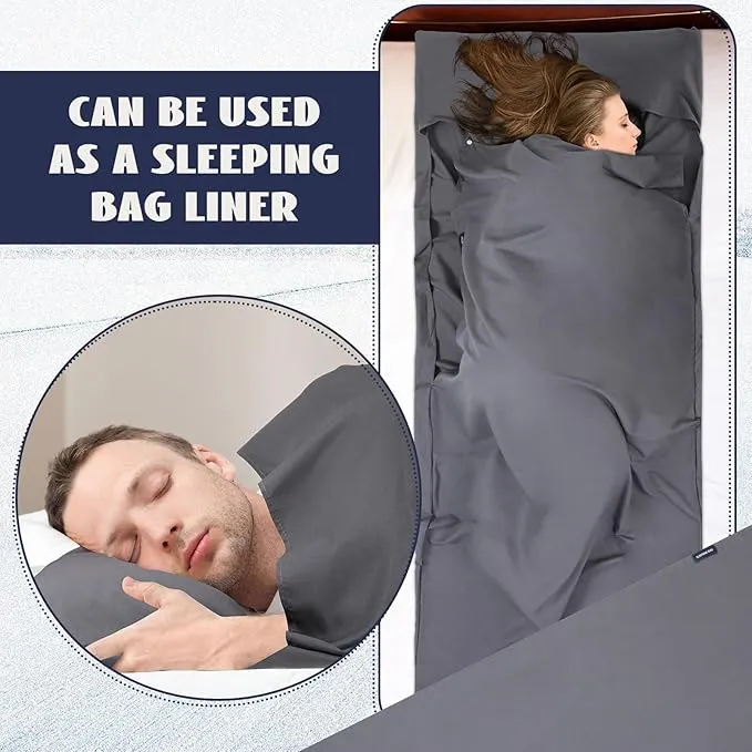 Preboun 4 Pcs Sleeping Bag Liner Ultralight Adult Sleep Sack Travel Camping Sheets Self Tan Sleep Sack Lightweight Sleeping Bags for Adults and Kids Hotels Camping Hiking Backpacking Bed