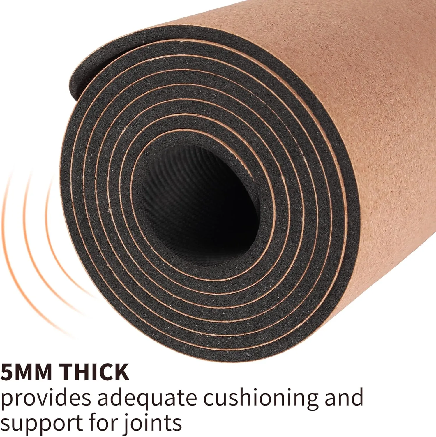 Premium Cork Yoga Mat Non Slip Thick Cork Exercise & Fitness Mat for Yoga, Pilates, & Home Workouts(72" x 24" x 5mm Thick)