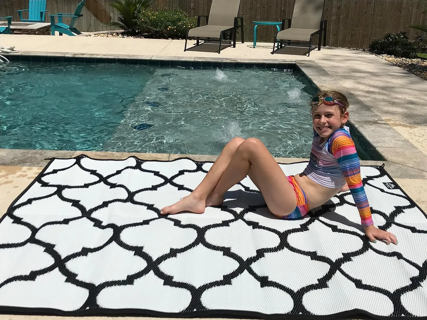 Premium Outdoor RV Patio Mat – Extra Thick 5mm Recycled Polypropylene Rug – Heavy-Duty, Waterproof, Reversible – Luxury Mat for Camping, Beach, Deck, Campsite