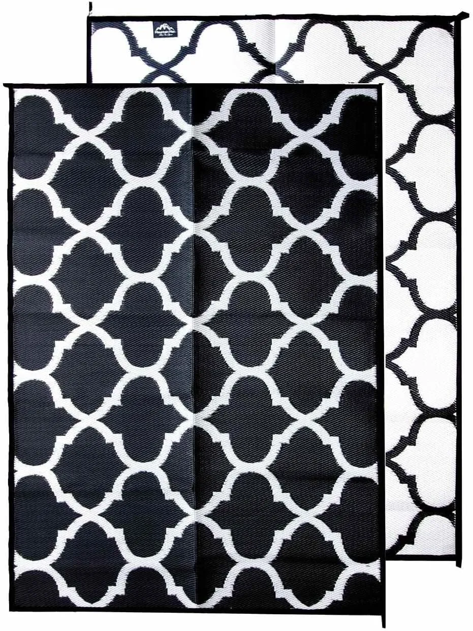 Premium Outdoor RV Patio Mat – Extra Thick 5mm Recycled Polypropylene Rug – Heavy-Duty, Waterproof, Reversible – Luxury Mat for Camping, Beach, Deck, Campsite
