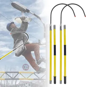 Preserver Pole Safety Hook，Insulated Body Rescue Hook, 3 5 6 10 Ft Long Lightweight Anti Electric Shock Rescue Pole for New Energy Vehicle Repairs, 10KV 35KV 110KV 220KV High Voltage Electri