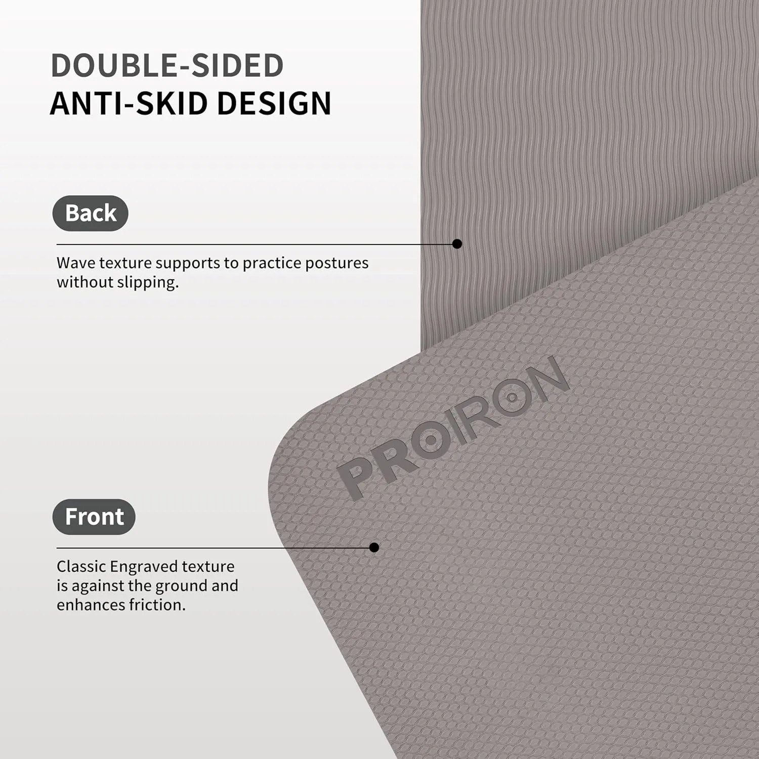 PROIRON Foldable 72“x24"x0.24”(6mm) TPE Yoga Mat,NOT PVC!!!-Folding Yoga Mat Thick for Home Workout & Travel, Eco-Friendly TPE Non Slip Yoga Mats with Storage Bag,Portable Yoga Mat for Home Gym, Pilates, Fitness,Stretching