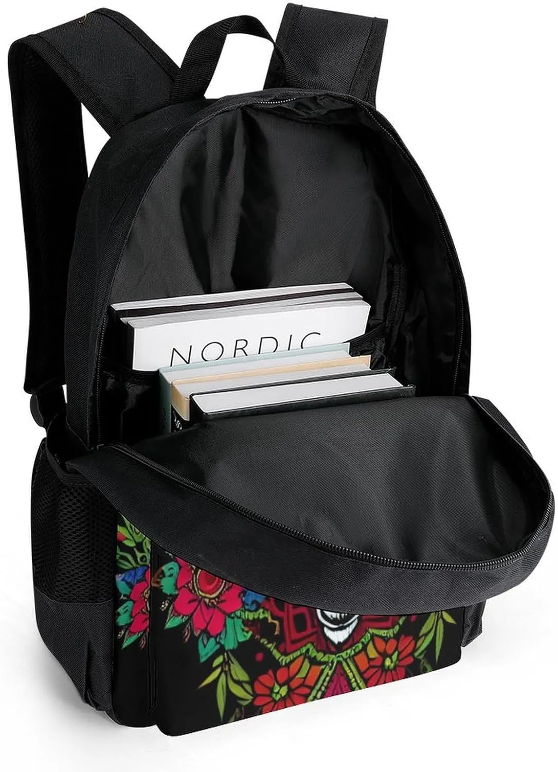 Psychedelic Goat Skull Art Rucksacks Polyester Anti-Theft Multipurpose Carry On Bag Large Capacity Gym Outdoor Hiking Backpack With Smooth Zippers