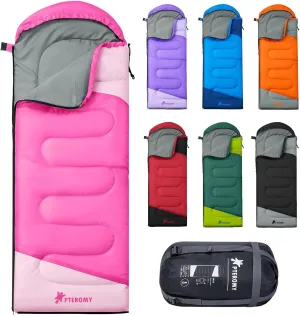 PTEROMY Sleeping Bags for Adults, Lightweight Water Resistant Backpacking Camping Sleeping Bag for Warm Cold Weather, Camping Essentials for Hiking Outdoor Travel