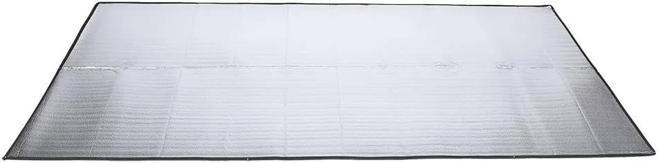 Qiilu Insulated Camping Mat Camping Reflective Mat Silver Aluminum Foil Eva Outdoor Foldable Camping Sleeping Mat Moistureproof Aluminum Foil Eva Pad (1.5 X 2M)