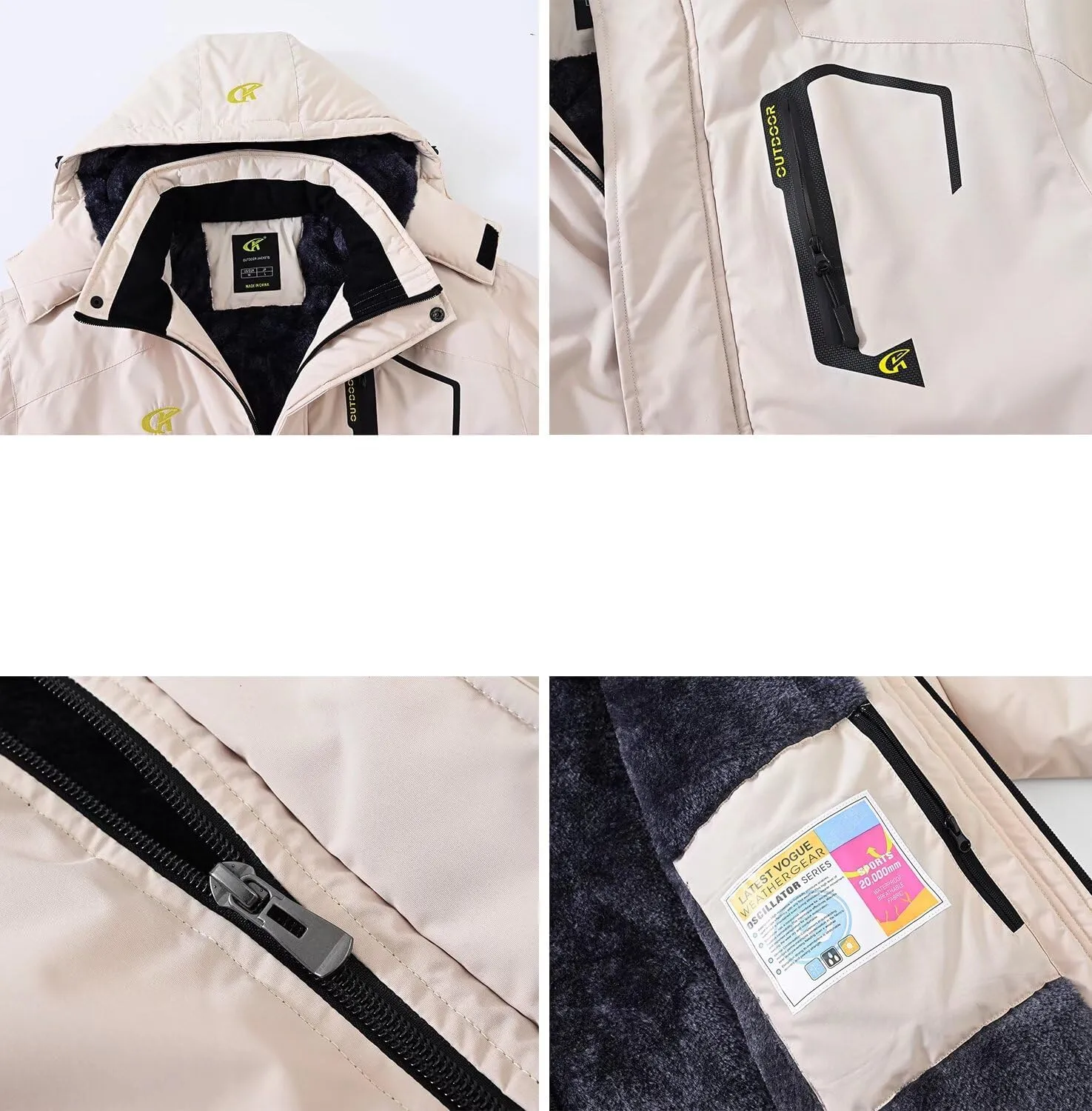 QPNGRP Mens Waterproof Ski Snowboard Jacket Winter Windproof Snow Coat