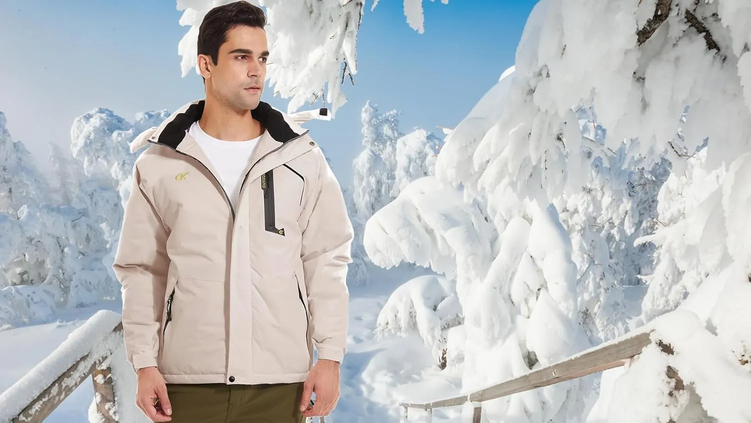 QPNGRP Mens Waterproof Ski Snowboard Jacket Winter Windproof Snow Coat