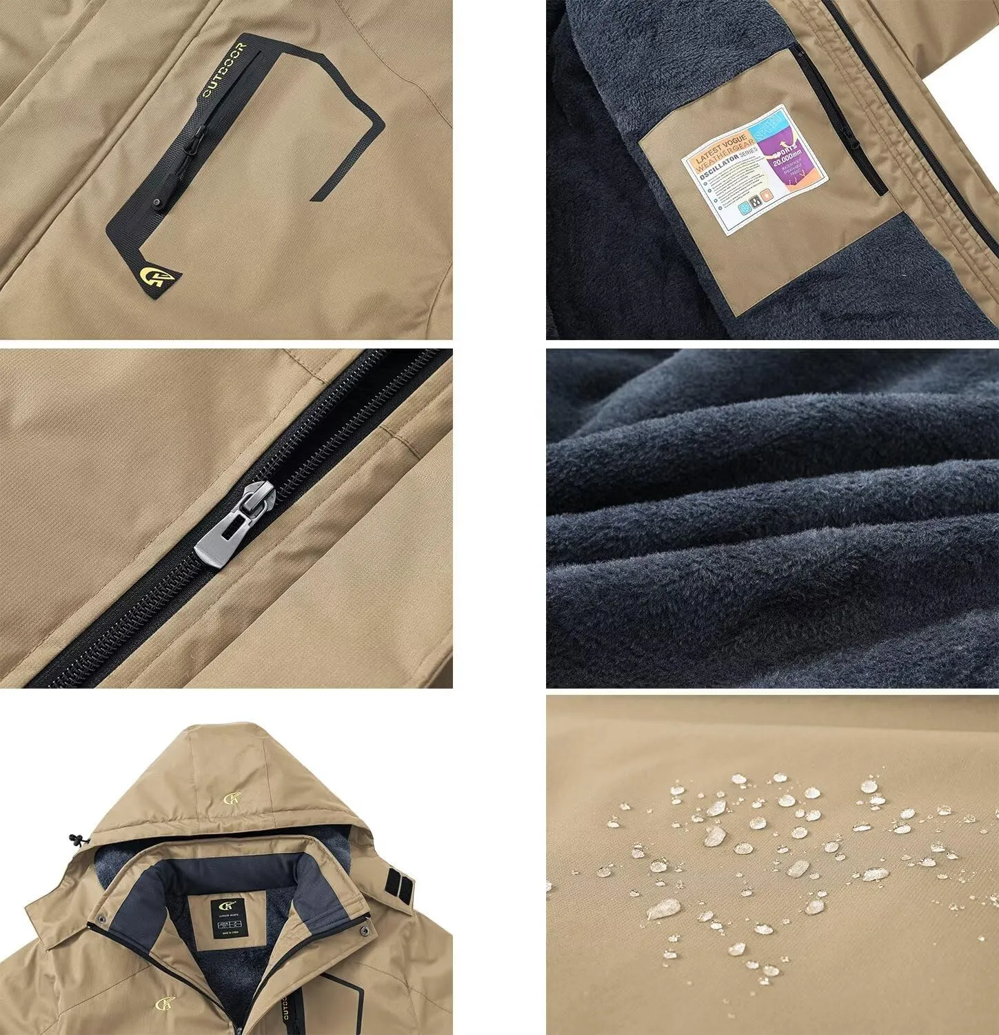 QPNGRP Mens Waterproof Ski Snowboard Jacket Winter Windproof Snow Coat