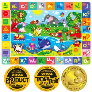 QUOKKA Baby Floor Play Mat – Super Soft Plush Surface ABC Rug for Toddlers & Infants – Extra Thick (0.8cm) Non-Slip Padded Nursery Mat for Crawling & Fun – Foldable Gift Rug