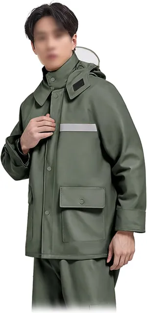 Rain Suit, Breathable Waterproof Jacket and Pant Set Men Women Reflective Rain Gear for Working Cycling Camping