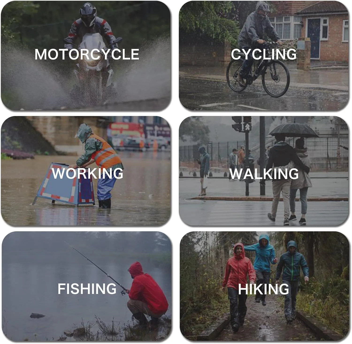 Rain Suit, Breathable Waterproof Jacket and Pant Set Men Women Reflective Rain Gear for Working Cycling Camping
