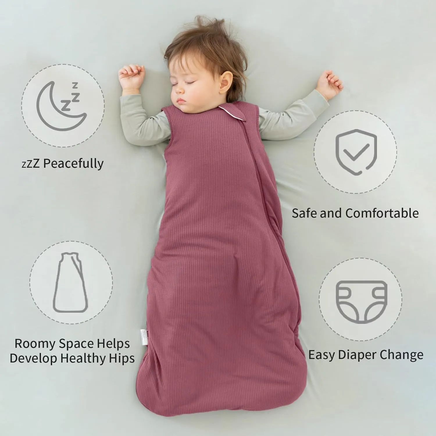 Rayon Made from Bamboo Sleep Sack 2t-3t Supersoft Toddler Sleeping Sack 24-36 Months 0.5 Tog Baby Wearable Blanket with 2-Way Zipper Breathable Lightweight Unisex Sleeping Bag for Babies