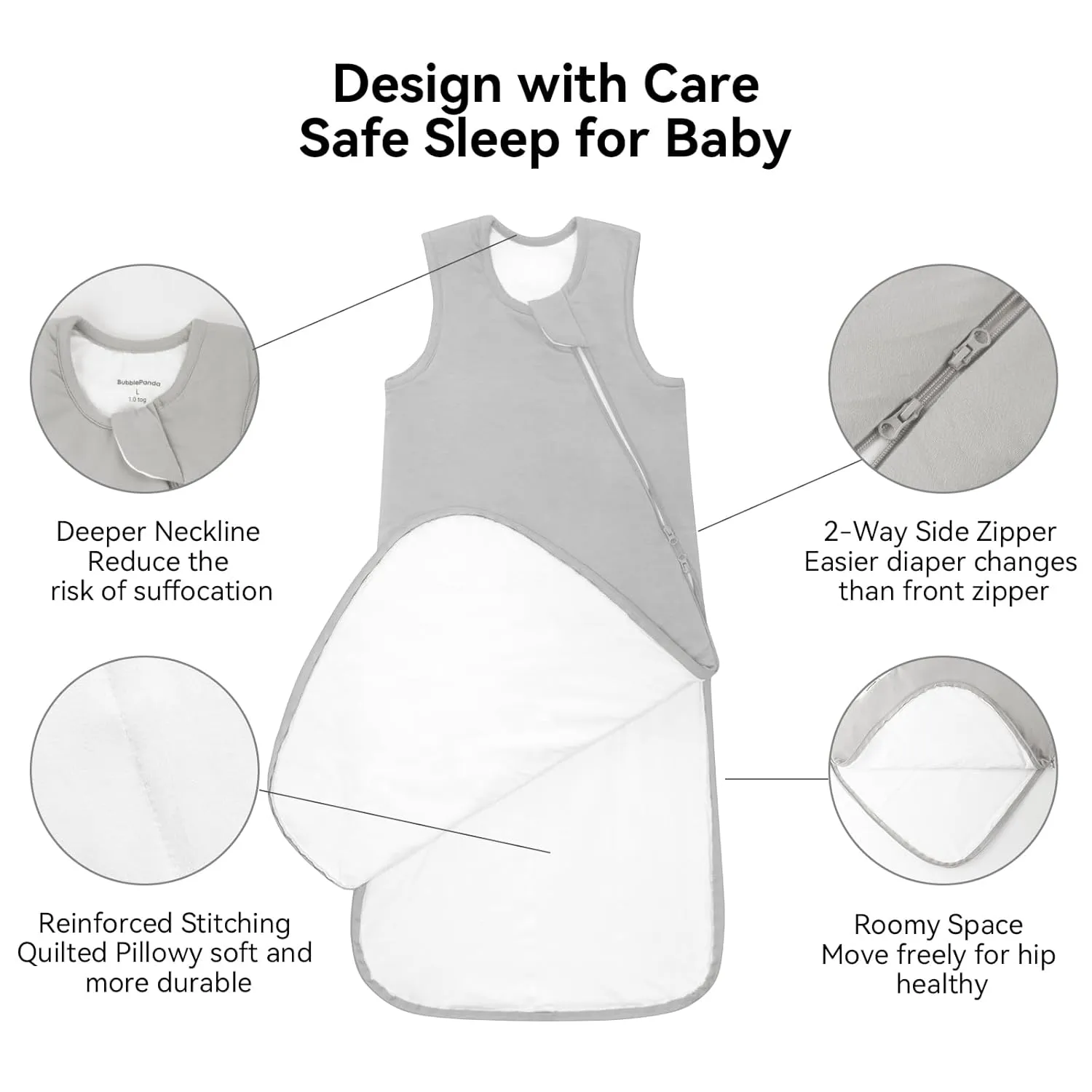 Rayon Made from Bamboo Sleep Sack 6-12 Months 1.0 Tog Ultra Soft Baby Wearable Blanket Toddler Sleeping Sack for Babies Unisex Girl Boy 2-Way Zipper Baby Sleeping Bag Breathable Lightweight Medium