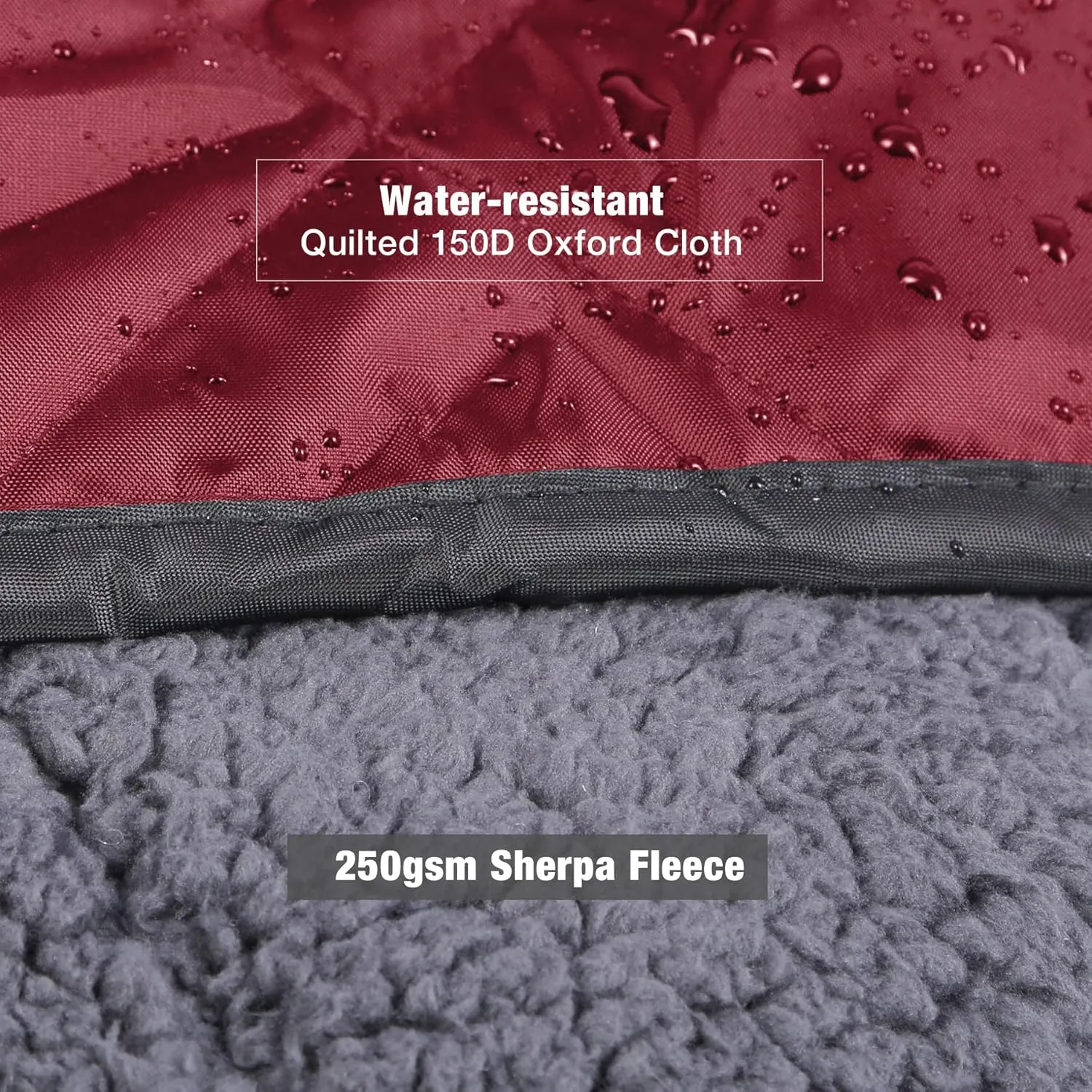 REDCAMP Large Camping Blanket with Sherpa Lining, Cold Weather Warm Outdoor Blanket Windproof for Camping Stadium, Machine Washable 59"x 79" Red