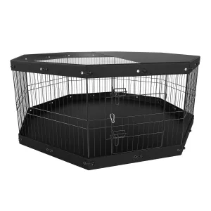 RESTOCKING  8 Panel Foldable Dog Playpen with Top Cover and Bottom Pad - 63"