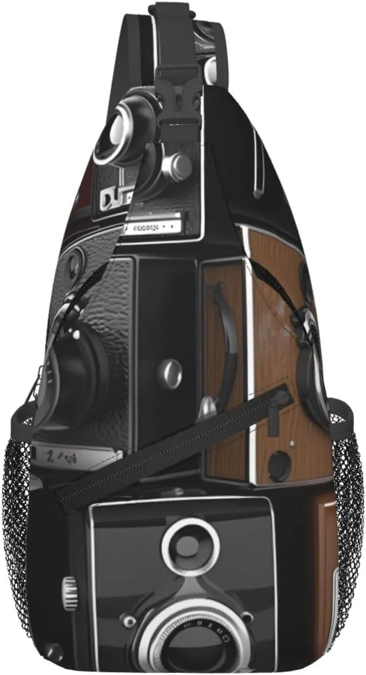 Retro Cool Camera Collection Crossbody Bags for Men Women Fashion Sling Backpack Casual Chest Bag Travel Hiking Daypack