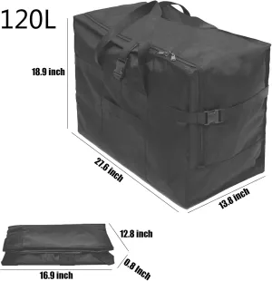 RicoRich 120L Travel Duffel Bag, Foldable Heavy Duty Overnight Bag, Larger Size Carry on Luggage Sport Duffle for Weekender/Vacation/Camping/Beach/Tent(Dark Grey)