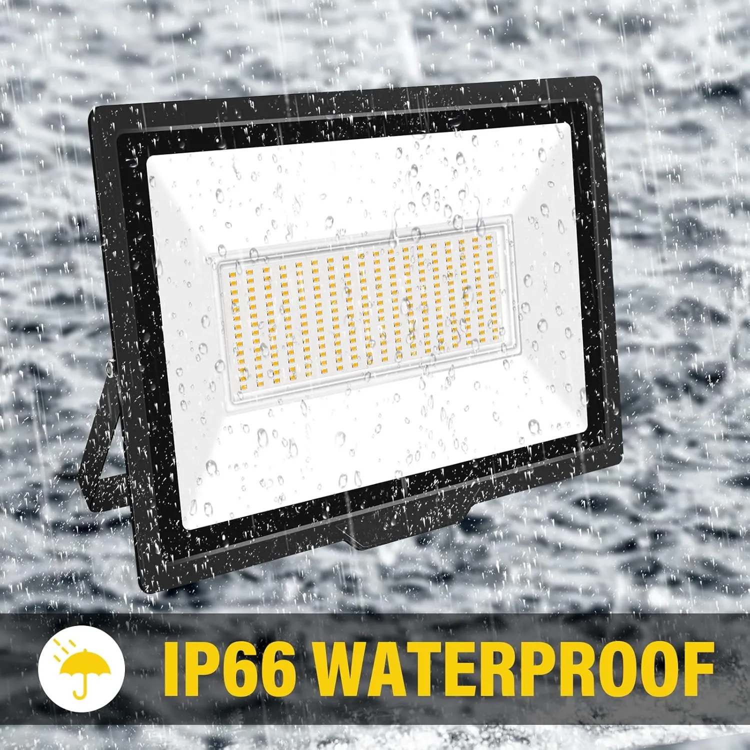 RIGIDON 200W LED Flood Light Outdoor 20000LM Super Bright Outdoor Lights 4000K Daylight Warm White IP66 Waterproof Security Lights for Garden, Garage, Yard, Sports Ground, Patio, Pathway Porch