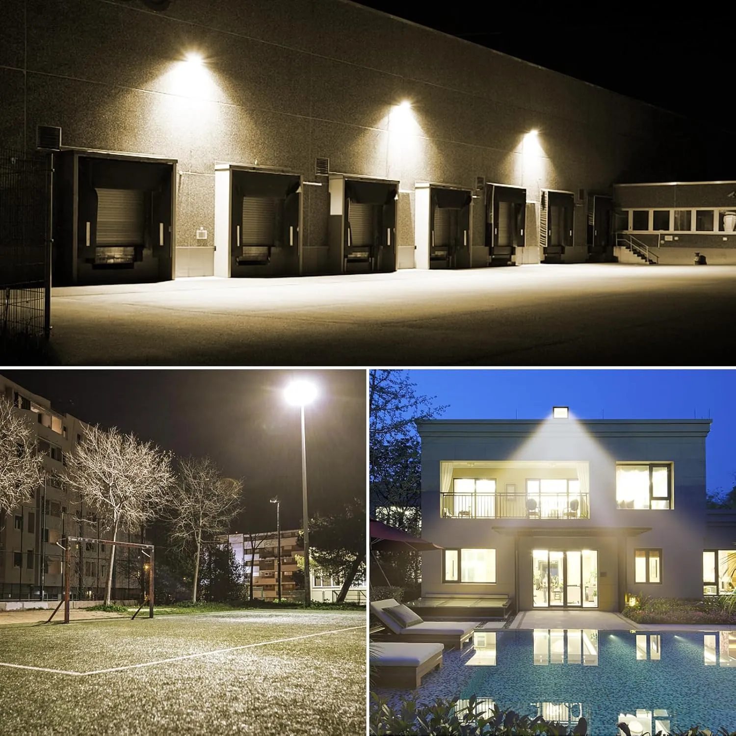 RIGIDON 200W LED Flood Light Outdoor 20000LM Super Bright Outdoor Lights 4000K Daylight Warm White IP66 Waterproof Security Lights for Garden, Garage, Yard, Sports Ground, Patio, Pathway Porch