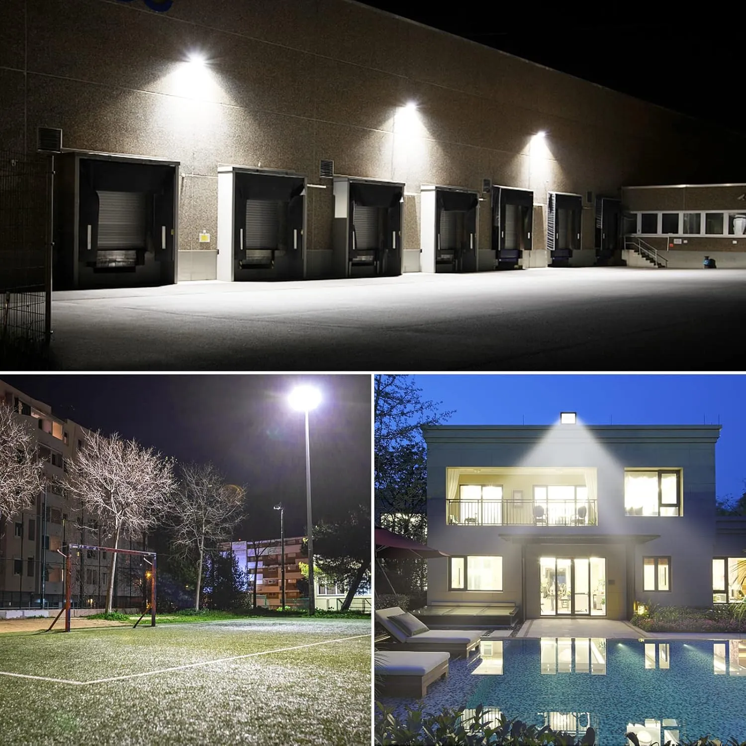 RIGIDON 30W LED Flood Light Outdoor 3000LM Super Bright Outdoor Lights 6000K Daylight White IP66 Waterproof Security Lights for Garden, Garage, Yard, Sports Ground, Patio, Pathway Porch