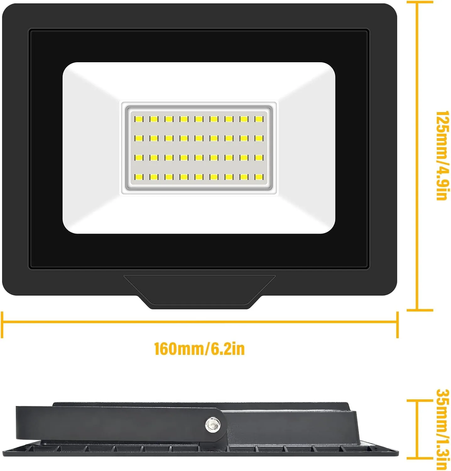 RIGIDON 30W LED Flood Light Outdoor 3000LM Super Bright Outdoor Lights 6000K Daylight White IP66 Waterproof Security Lights for Garden, Garage, Yard, Sports Ground, Patio, Pathway Porch