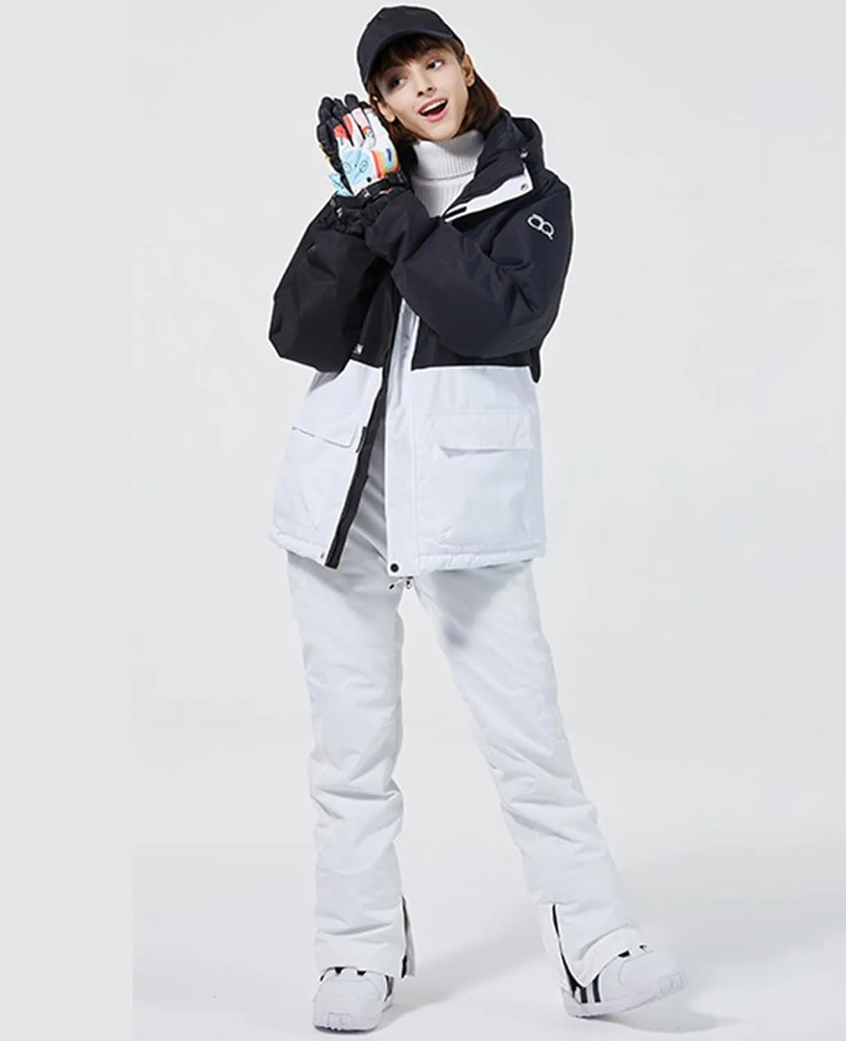 RIUIYELE Women's Ski Jackets and Pants Set Waterproof Insulated Snowsuit Winter Warm Skisuit Fashion Snowboarding Snow Coat