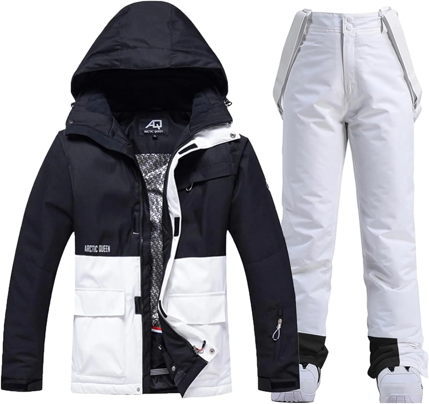 RIUIYELE Women's Ski Jackets and Pants Set Waterproof Insulated Snowsuit Winter Warm Skisuit Fashion Snowboarding Snow Coat