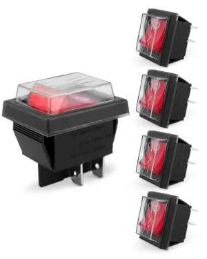 RK1-01 Rocker Switch Fit for Soken, ON-Off DPST Coffee Maker Switch 125/250V 4-pin Waterproof Switch, 5pcs