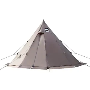 Rock Fortress Hot Tent w/ Stove Jack,4 Season 4/6 Person Tipi Tent Family Tent for Camping