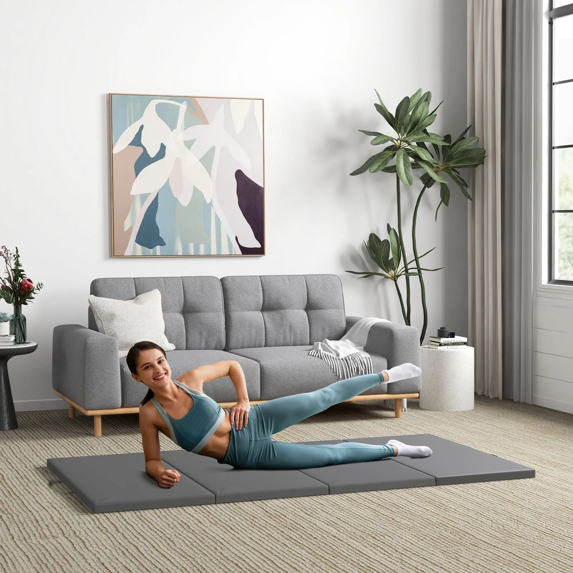 Rootz Gymnastics Mat - Yoga Mat - Pilates Mat - Shock Absorption, Foldable, Easy Transport - 240 x 120 x 5 cm