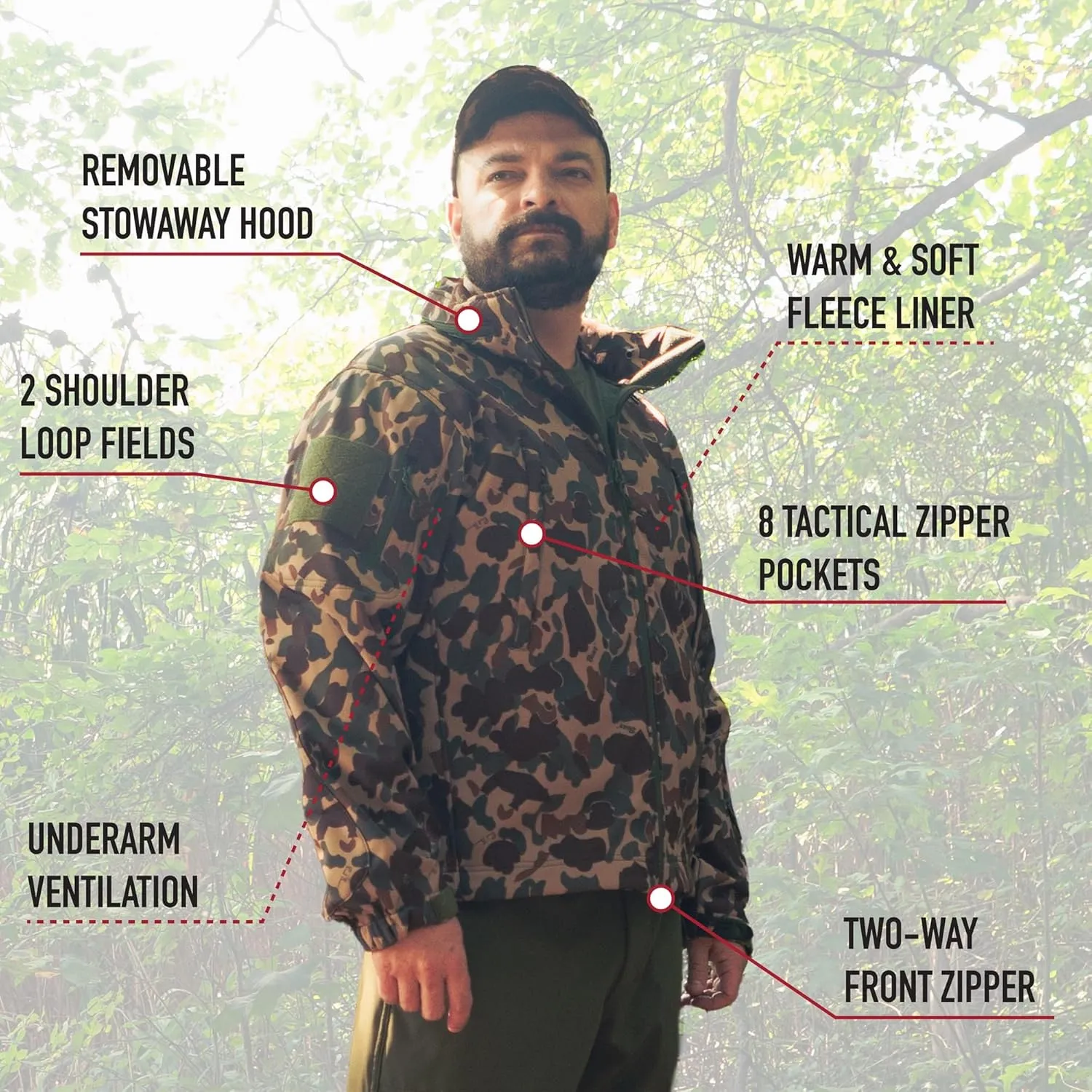 Rothco X Bear Archery Fred Bear Camo Special Ops Soft Shell Jacket