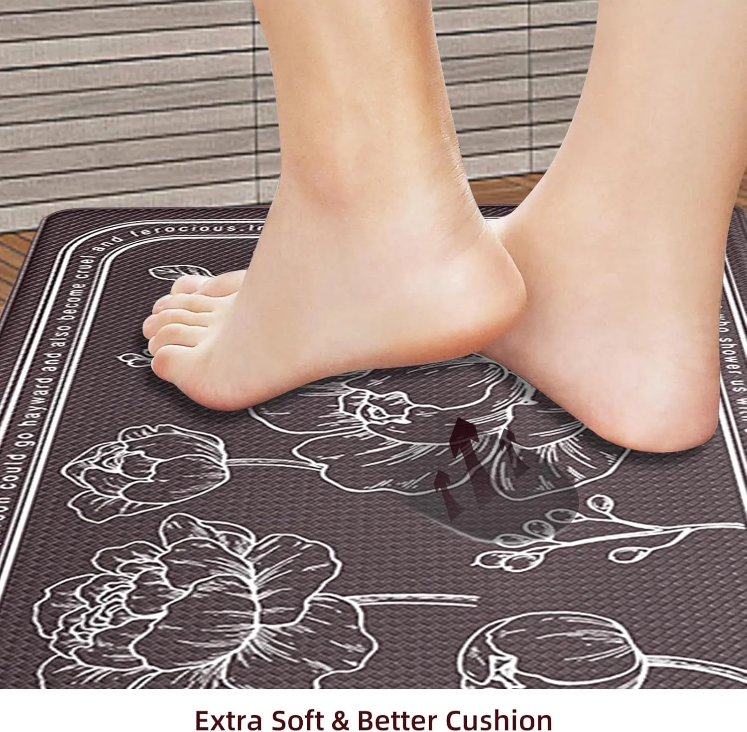 ROTTOGOON Kitchen Floor Mat Set of 2, Cushioned Anti Fatigue Kitchen Mat 17"x59" 17"x29", Non-Slip Waterproof Kitchen Rug, Premium PVC Comfort Kitchen Mats and Rugs for Kitchen, Office, Home, Laundry