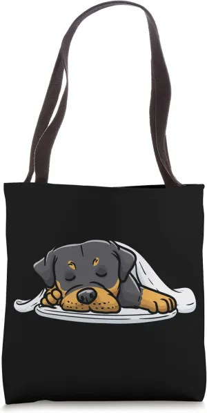Rottweiler Dog Sleeping Napping Tote Bag
