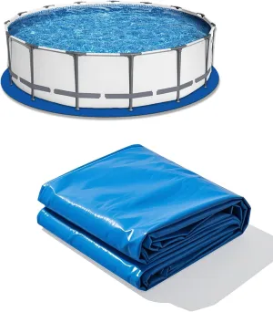Round Pool Liner Pad, Outdoor Pool Floor Tarp Prevents Punctures and Wear, Leak-Proof, Pool Liner for Above Ground Swimming Pool, Outdoor Pool Mat (18 FT)