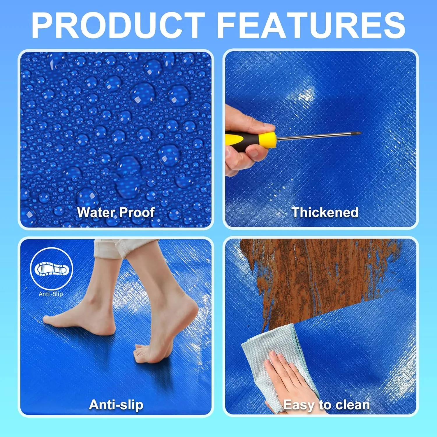 Round Pool Liner Pad, Outdoor Pool Floor Tarp Prevents Punctures and Wear, Leak-Proof, Pool Liner for Above Ground Swimming Pool, Outdoor Pool Mat (18 FT)
