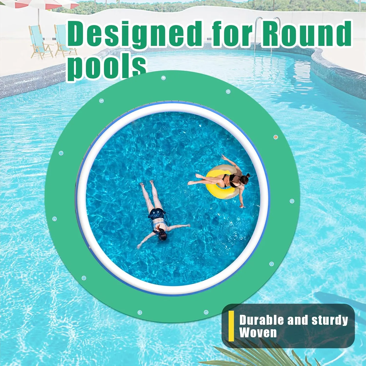 Round Pool Tarps for Above Ground Pools - Solar Cover / Liner Pad, Anti-Puncture Protector Mats (11 FT)