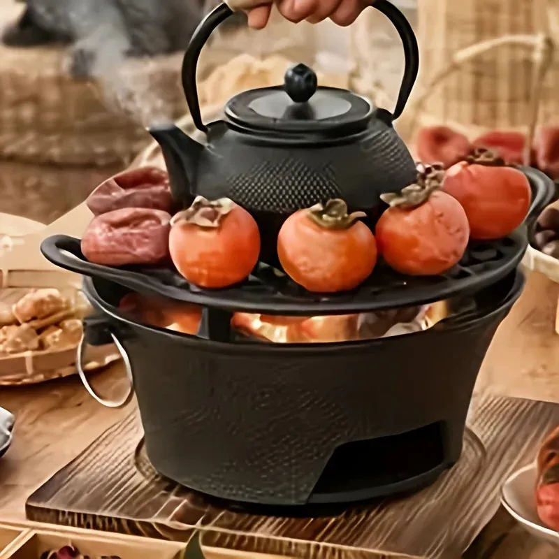 Round small charcoal barbecue grill
