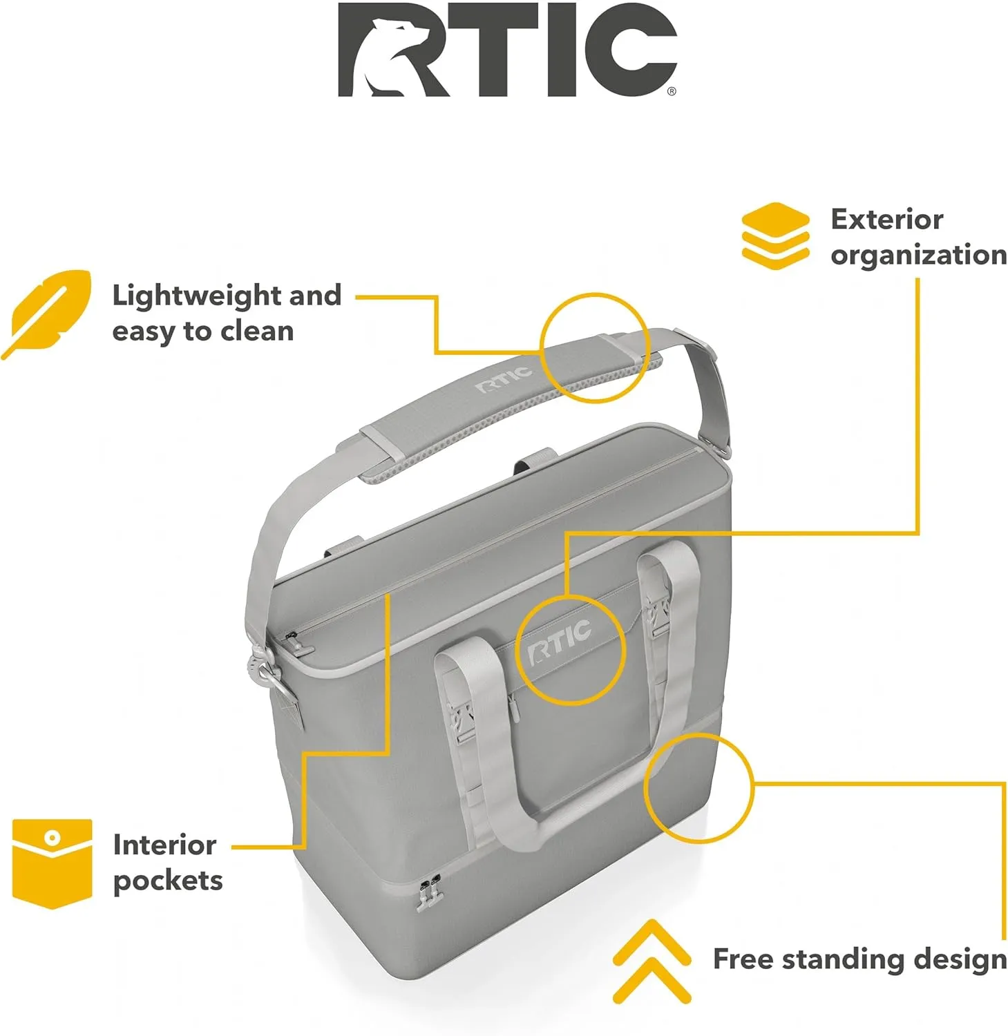 RTIC 2-in-1 Chillout Bag Soft Insulated Cooler Tote, Portable, for Lunch, Beach, Travel, Drink, Beverage, Car, Camping, Picnic, 24-Can Capacity,