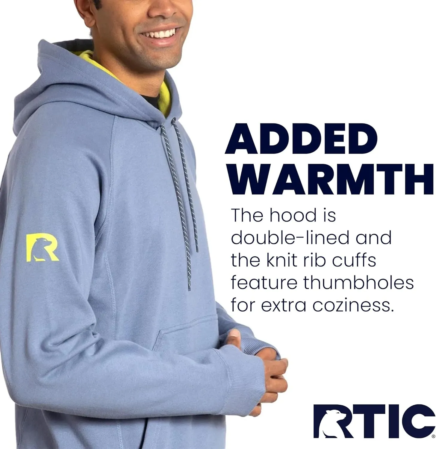 RTIC Unisex Water-Repellent Pullover Hoodie Long Sleeve Hooded Sweatshirt for Men and Women, Water-Resistant Outdoor Clothing