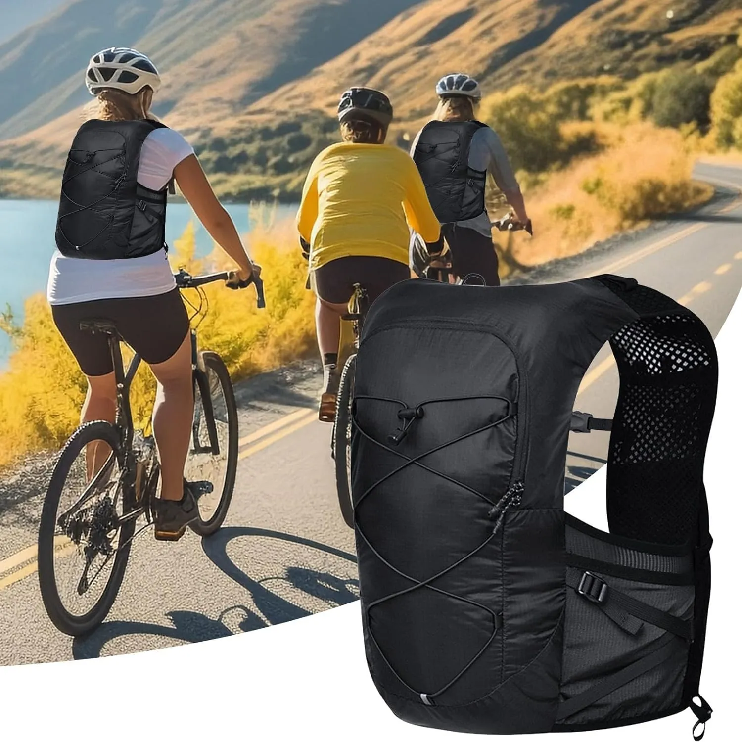 Running Vest Backpack - Outdoor Sports Trail, Running Backpack Trail | Hydration Pack Soft Stable Carry System Enhanced Comfort, Multipurpose Racing Hiking Fitness Bag for Sports Cycling Hiking