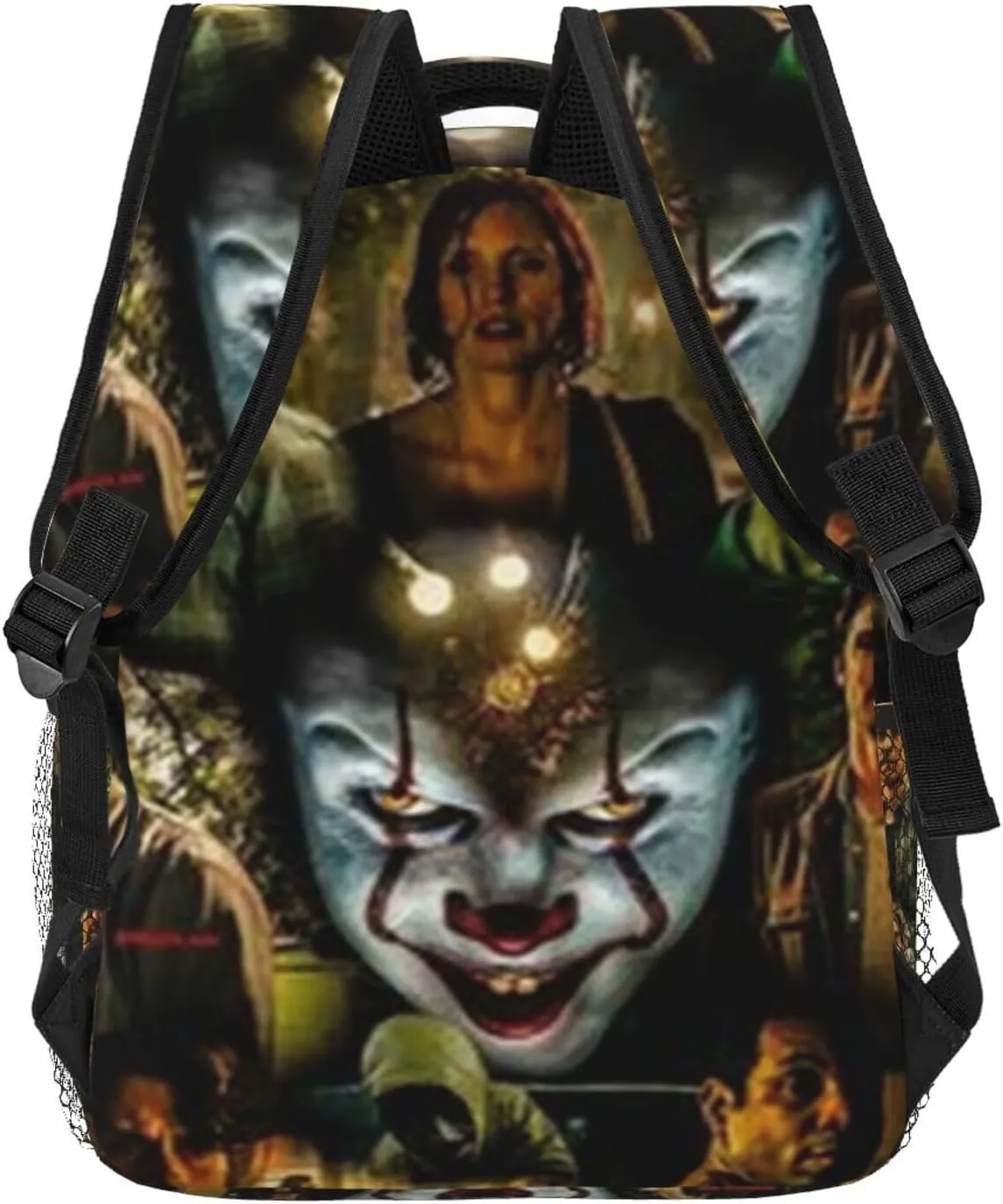 S-tephen King's IT Casual Student Backpack With Adjustable Shoulder Straps And Cushioned Back For Comfort Black