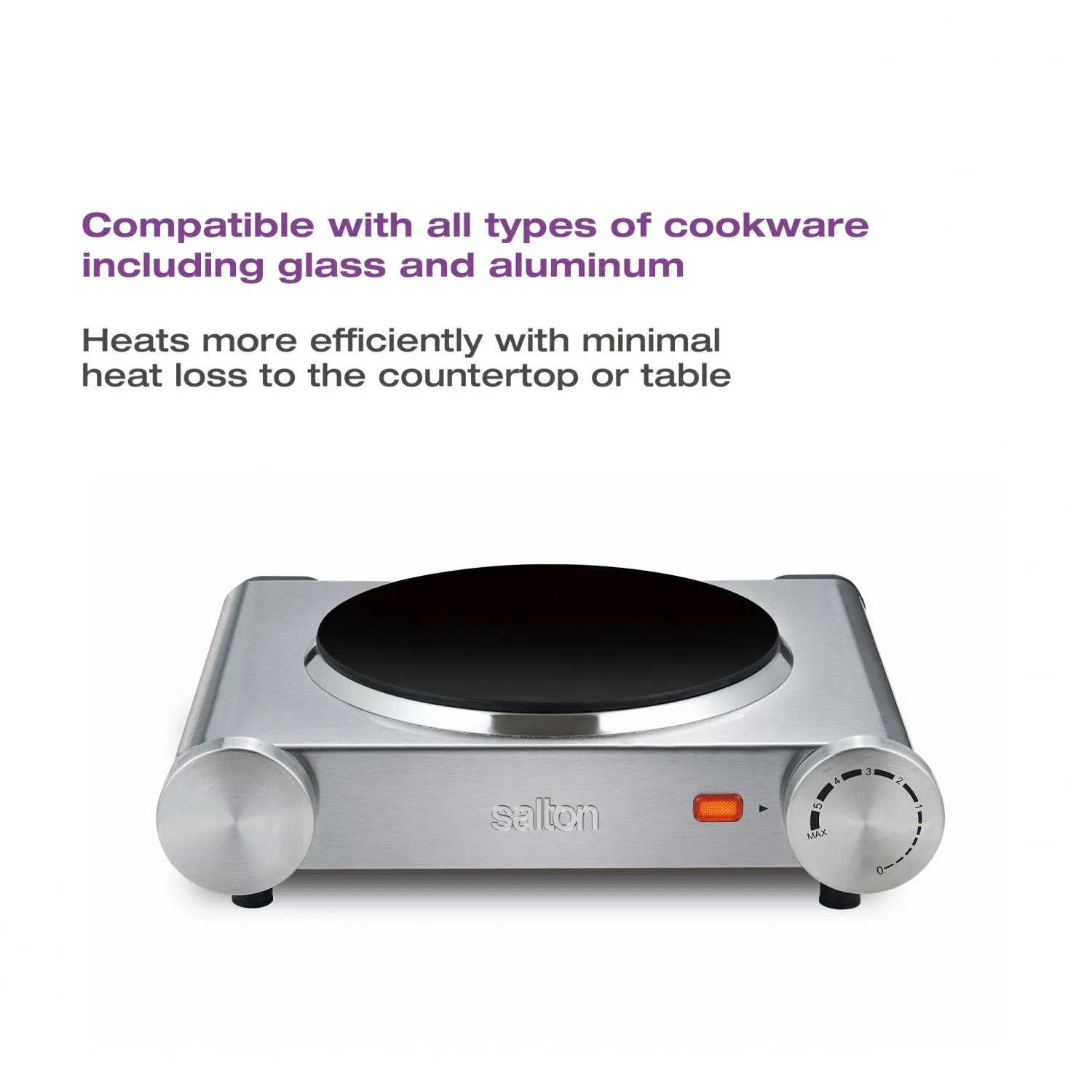 Salton Single Burner Infrared Cooktop - HP1502|Surface de cuisson Salton à infrarouge et 1 brûleur - HP1502
