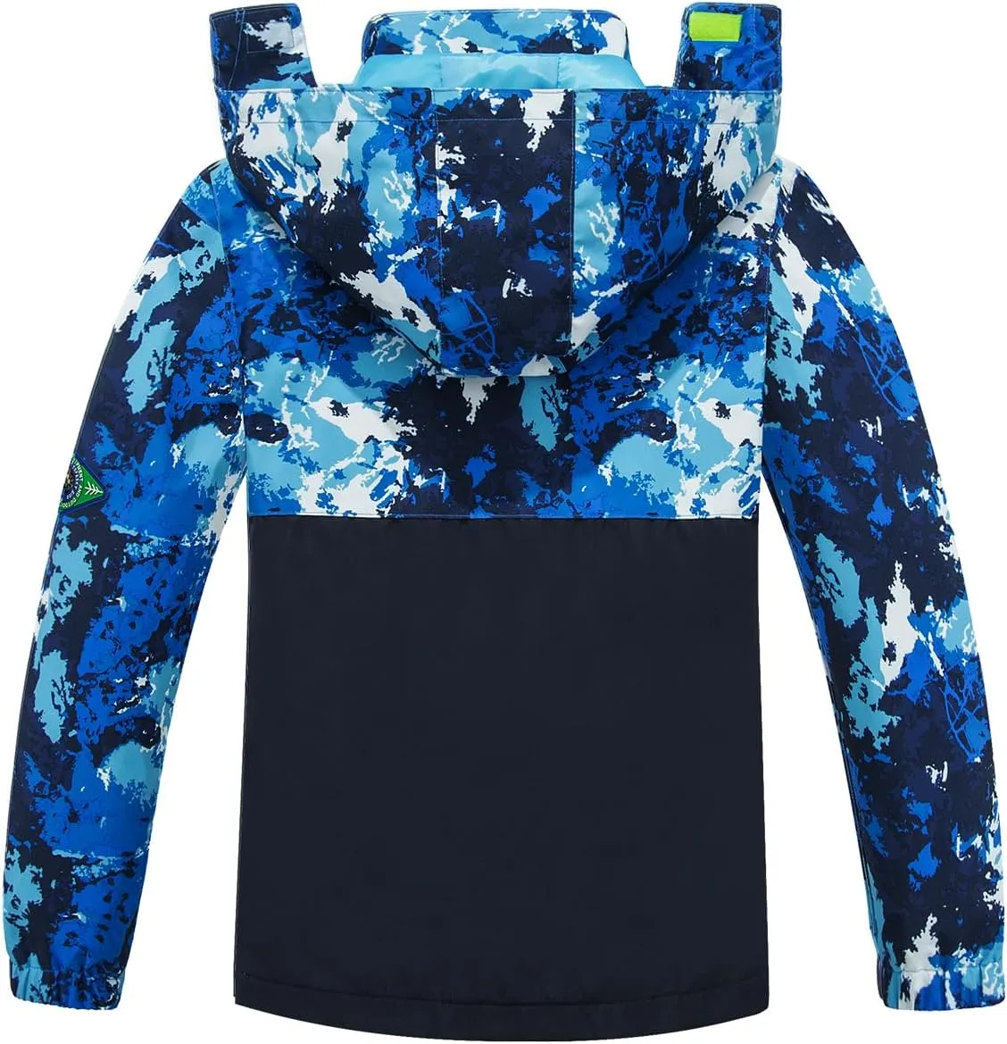 SaphiRose Kids Rain Jacket Waterproof Raincoat Mesh Lined Coat with Removable Hood for Boys Girls