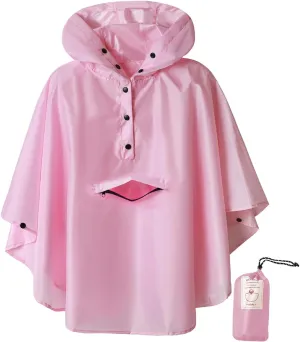 SaphiRose Lightweight Kids Rain Poncho Jacket Waterproof Outwear Rain Coat
