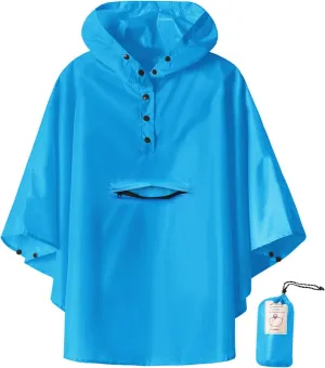SaphiRose Lightweight Kids Rain Poncho Jacket Waterproof Outwear Rain Coat