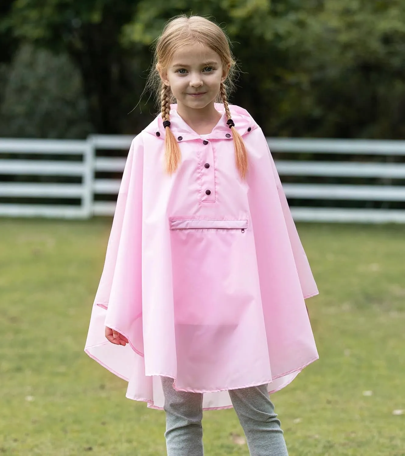 SaphiRose Lightweight Kids Rain Poncho Jacket Waterproof Outwear Rain Coat