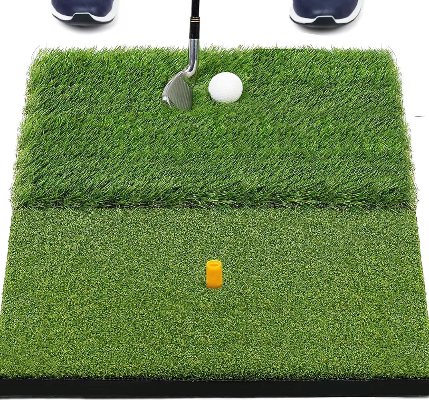 SAPLIZE Foldable Heavy-Duty Golf Hitting Mat, Practice Mat with 10mm EVA Rubber Backing, Larger Size for Indoor/Outdoor Swing and Chipping Practice, Anti-Deformation