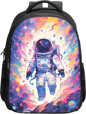 SARA NELL Astronaut Backpack for Kids - Space Planet Universe Galaxy Backpack for School Boys, Kindergarten Elementary Kids Backpack, 16 Inches Bookbag with 2 Main Compartments