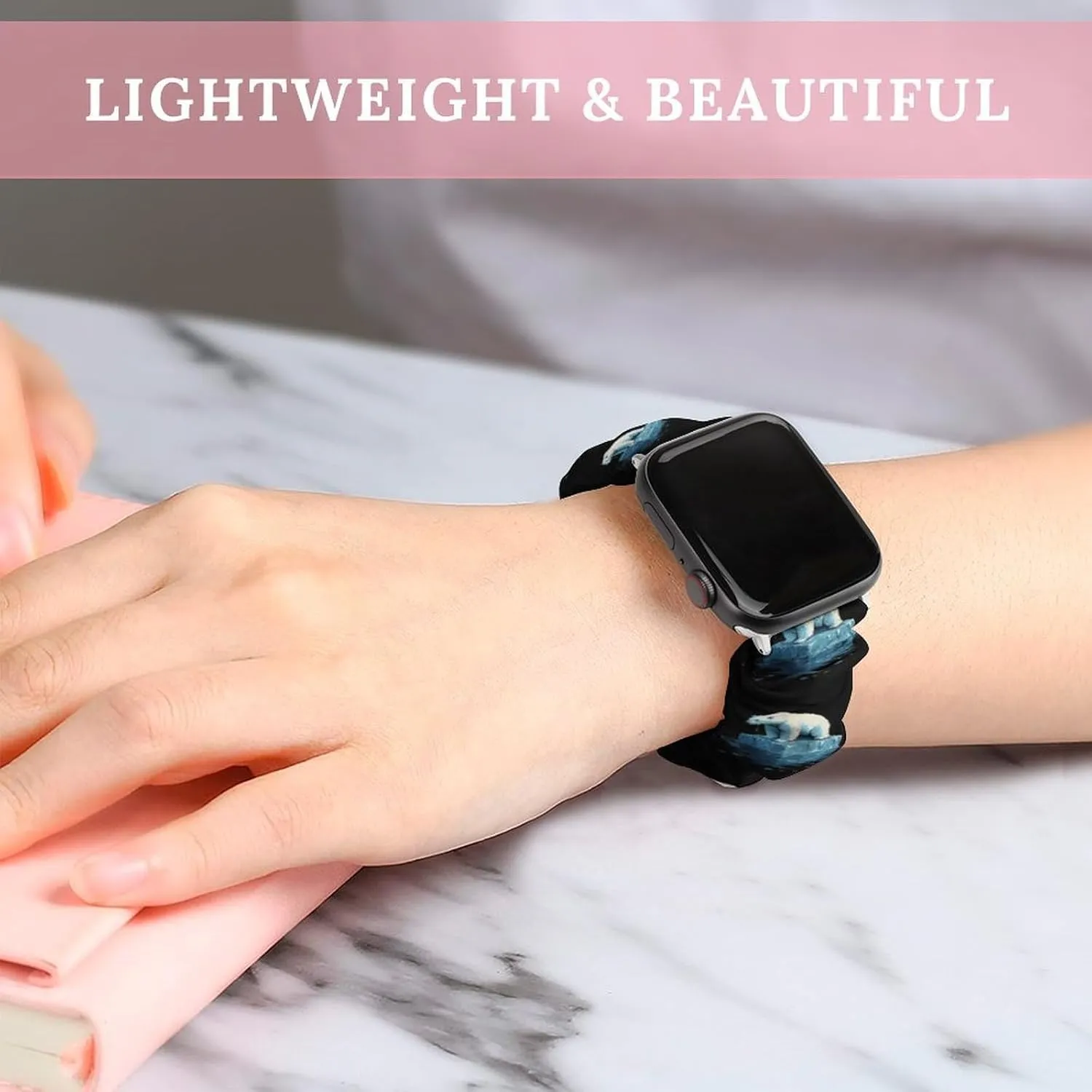 Save Bears Melting Glaciers Fashion Watch Strap Scrunchies Wristbands Compatible With IWatch Series