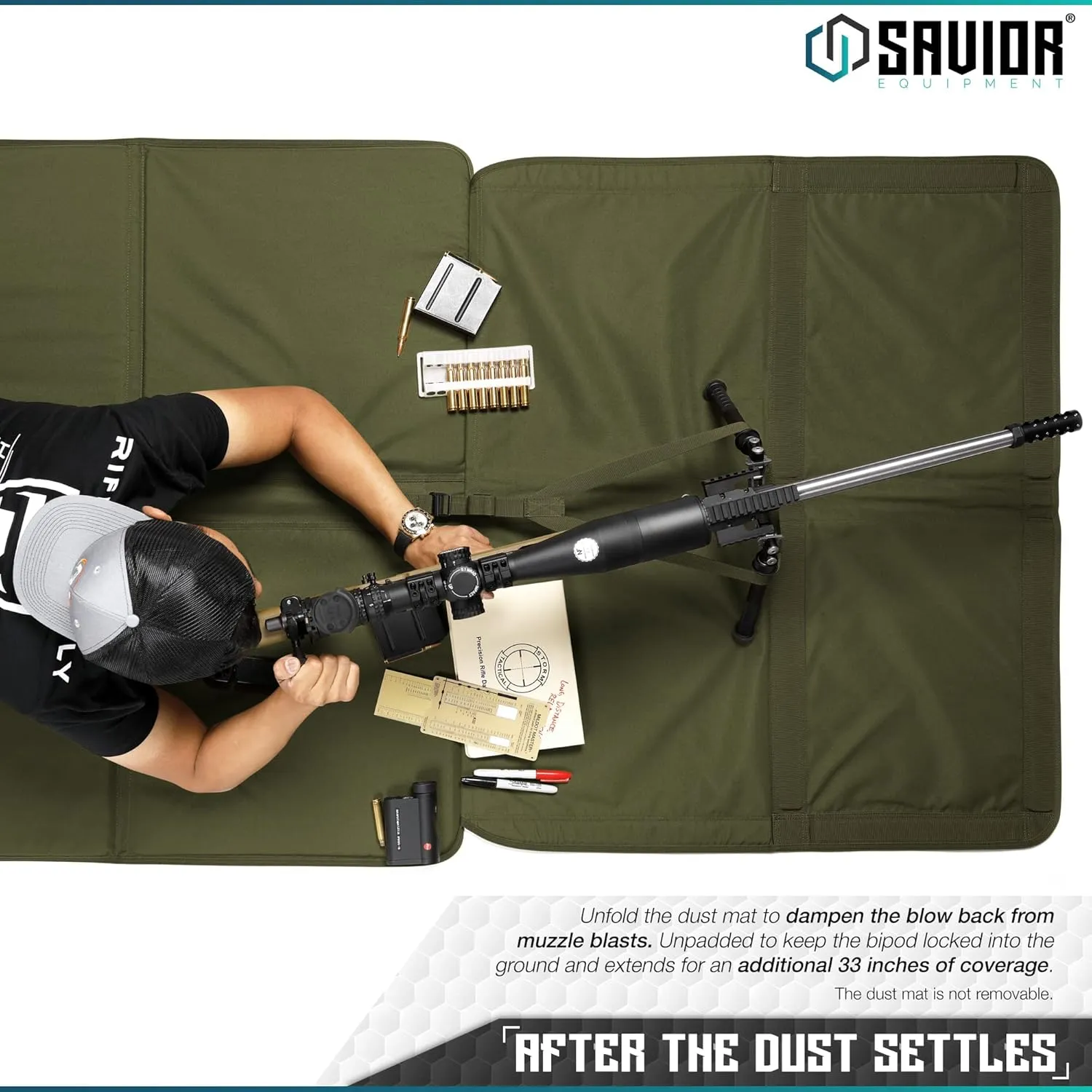 Savior Equipment Tactical Quick Release All-Purpose Shooting Mat, Deluxe Padded Foldable Design w/Carrying Handle, Bipod Preload, Extended Dust Mat
